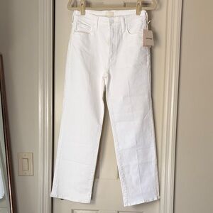MOTHER Women's Straight Leg White Jeans